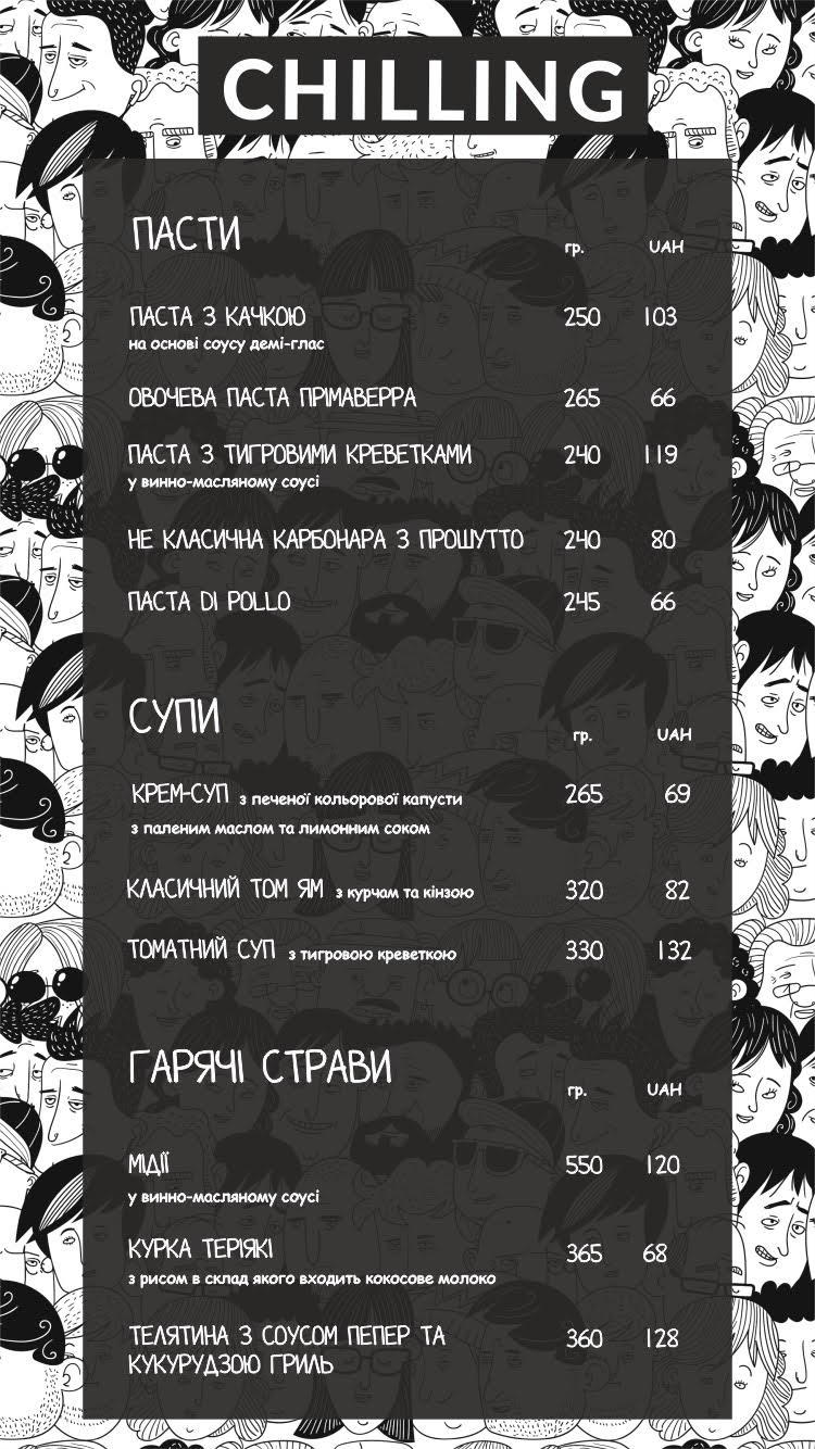 Меню Питание